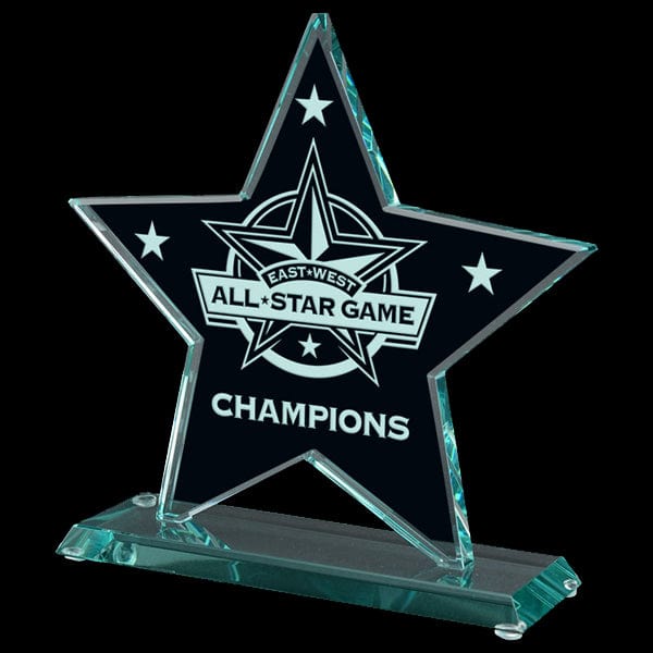 Football Award - Jade Star (A6154) Glass Jade Quest Awards - Award