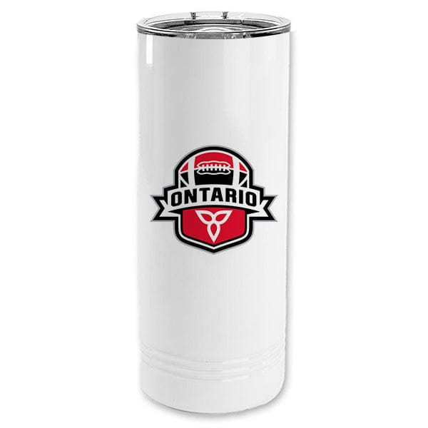 Football Ontario - Polar Camel 22 oz. White Skinny Tumbler with Slider Lid (A7011) Skinny Tumbler Quest Awards - Travel Mug