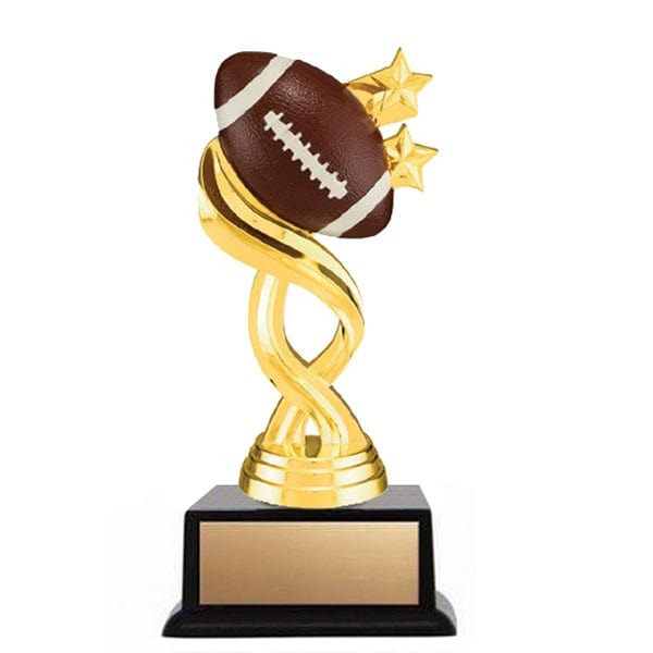 Football Trophy - Colour Football with Two Stars (A6174) Football Quest Awards - Trophy