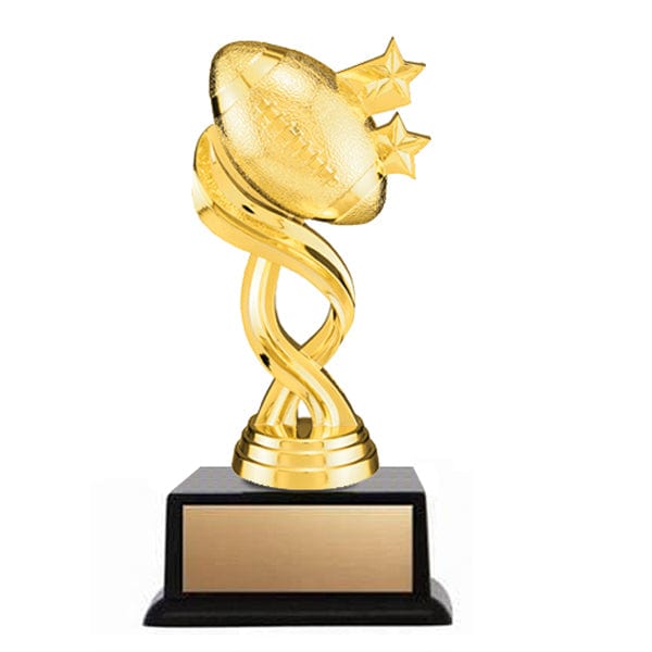 Football Trophy - Gold Football with Twisted Figure (A6173) 6 1/2