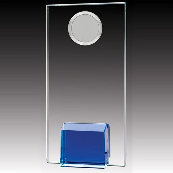 Glass Award - Gemstone Blue Block (A3508) Glass Award Quest Awards - Award