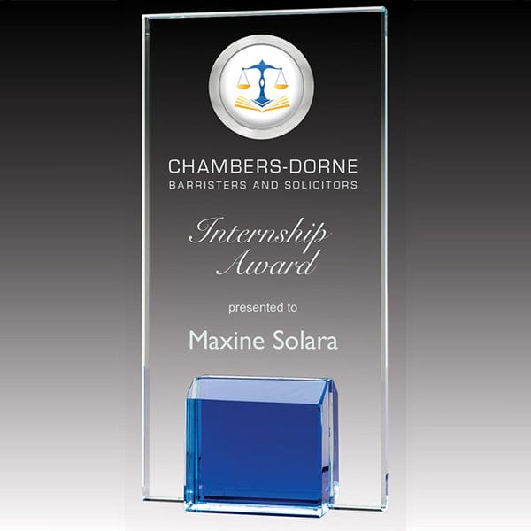 Glass Award - Gemstone Blue Block (A3508) 7