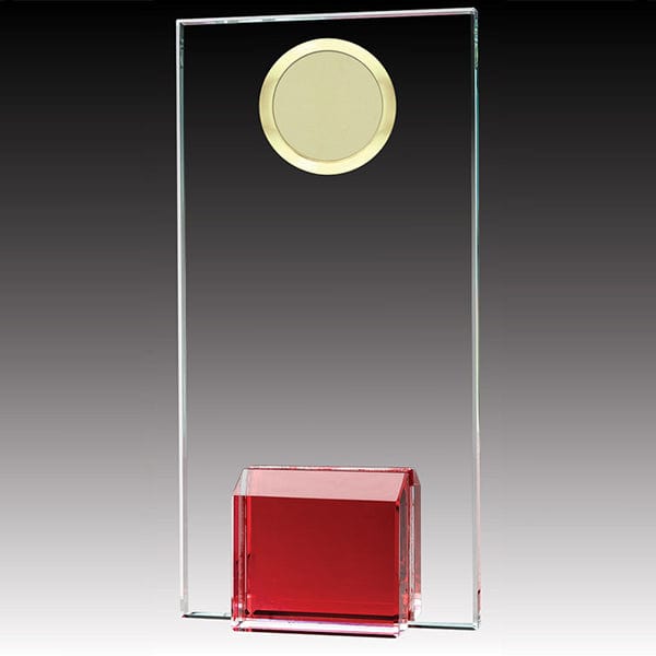 Glass Award - Gemstone Red Block (A3510) Glass Award Quest Awards - Award