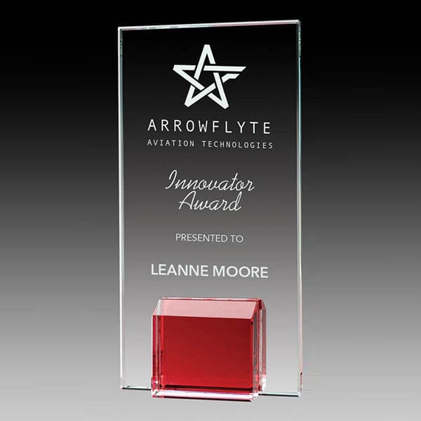 Glass Award - Gemstone Red Block (A3510) 7