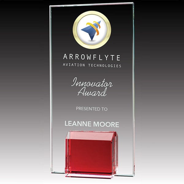 Glass Award - Gemstone Red Block (A3510) 7