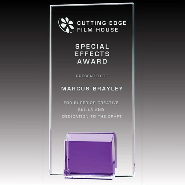 Glass Award - Gemstone Violet Block (A3509) 7