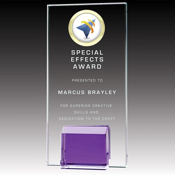 Glass Award - Gemstone Violet Block (A3509) 7