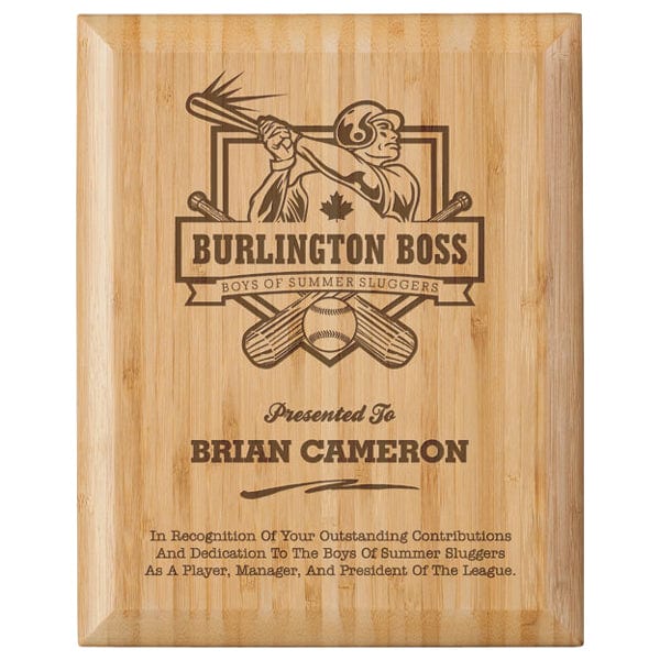 Plaque - Bamboo with Engraved Plate - 4 sizes (A2906) Plaque Quest Awards - Plaque