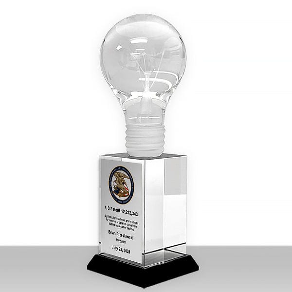 United States Patent Inventor Award - Crystal Pioneer 3D Light Bulb 8