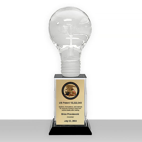United States Patent Inventor Award - Crystal Pioneer 3D Light Bulb 8