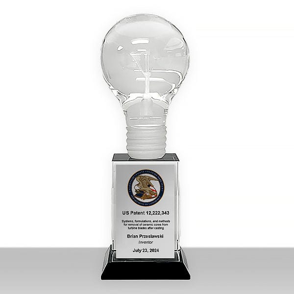 United States Patent Inventor Award - Crystal Pioneer 3D Light Bulb 8