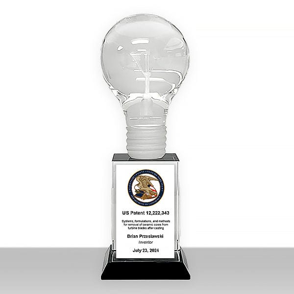 United States Patent Inventor Award - Crystal Pioneer 3D Light Bulb 8