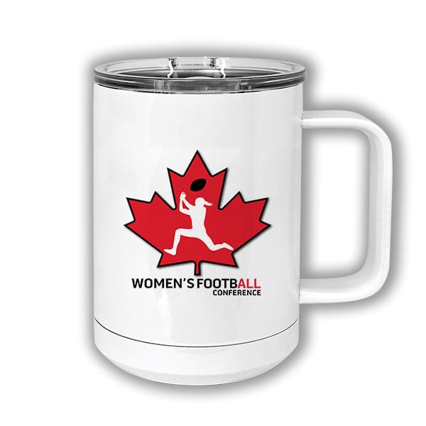 Women's FootbALL - Polar Camel 15 oz. White Vacuum Insulated Mug Slider Lid (A7107) Coffee Mug Quest Awards - Travel Mug
