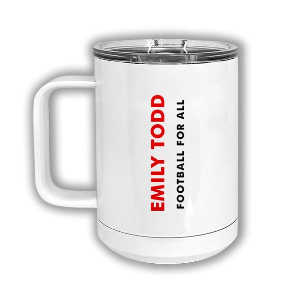 Women's FootbALL - Polar Camel 15 oz. White Vacuum Insulated Mug Slider Lid (A7107) Coffee Mug Quest Awards - Travel Mug