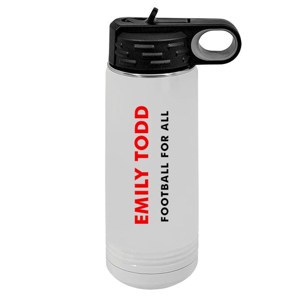 Women's FootbALL - Polar Camel 20 oz. White Water Bottle (A7109) Skinny Tumbler Quest Awards - Travel Mug