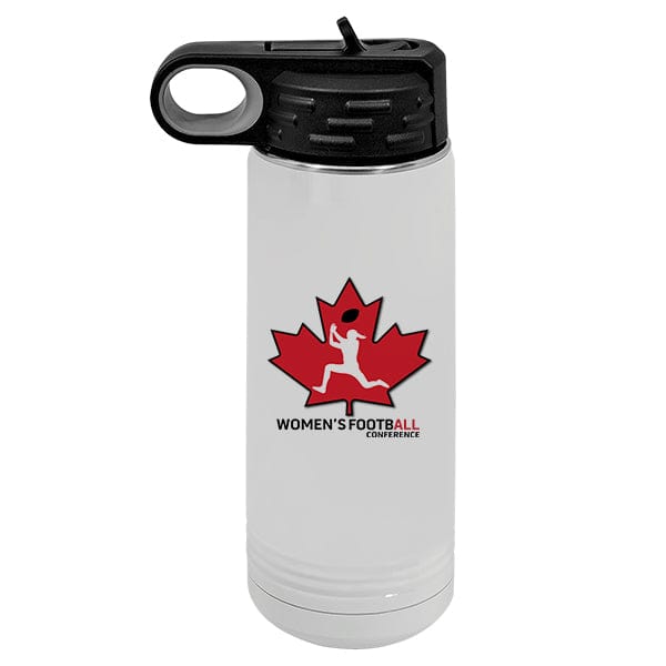 Women's FootbALL - Polar Camel XL 30 oz. White Water Bottle (A7113) Skinny Tumbler Quest Awards - Travel Mug