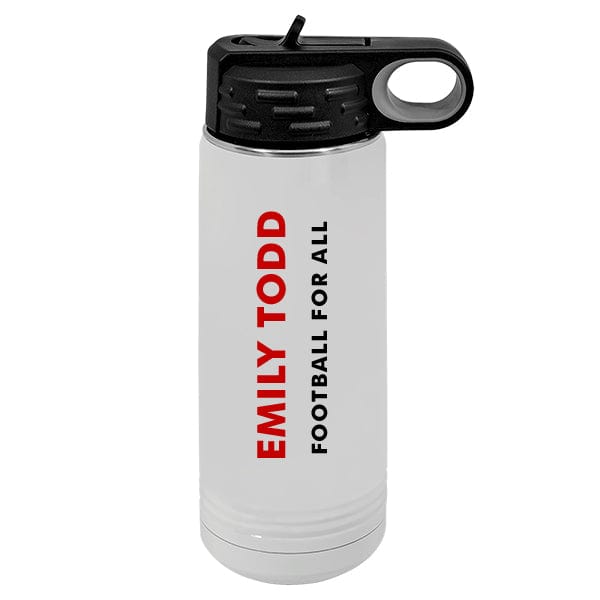 Women's FootbALL - Polar Camel XL 30 oz. White Water Bottle (A7113) Skinny Tumbler Quest Awards - Travel Mug