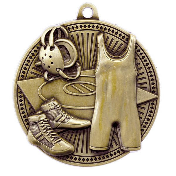 Wrestling Medallion - Tempo Series - 2.25″ Diameter (A4136) Wrestling Quest Awards - Medallion
