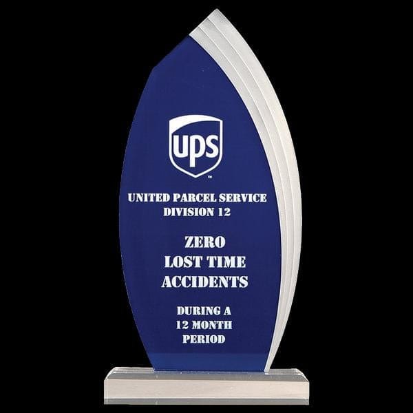 Acrylic Award - Blue Flared Teardrop (A3393) - Quest Awards