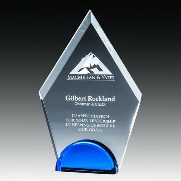 Acrylic Award - Prism Crest with Blue Base (A3302) - Quest Awards