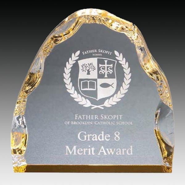 Acrylic Award - Prism Iceberg - Gold (A2080) - Quest Awards