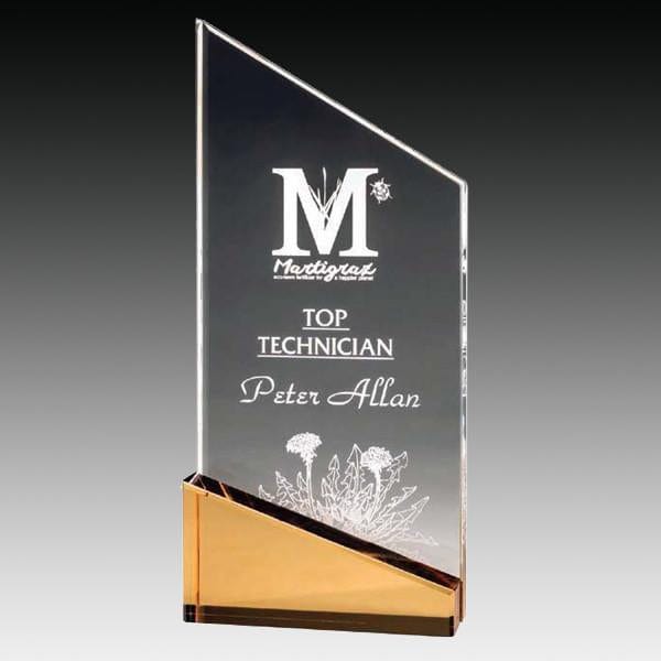 Acrylic Award - Prism Slope - Gold (A2084) - Quest Awards