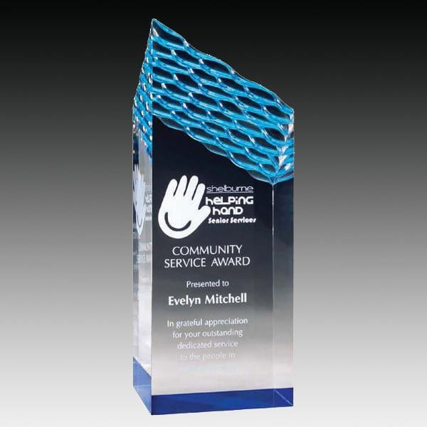 Acrylic Award - Prism Weave - Blue (A2089) - Quest Awards