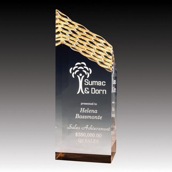 Acrylic Award - Prism Weave - Gold (A2090) - Quest Awards