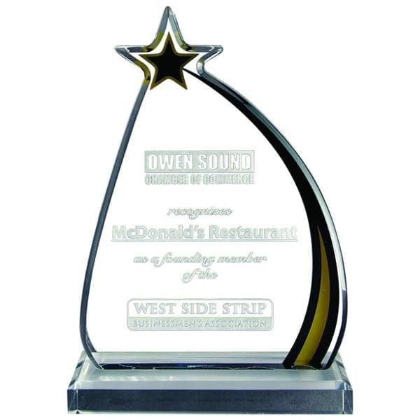 Acrylic Award - Shooting Star (A2093) - Quest Awards