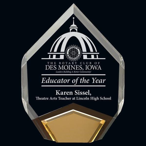 Acrylic Award - Summit with Gold Feature (A3390) - Quest Awards