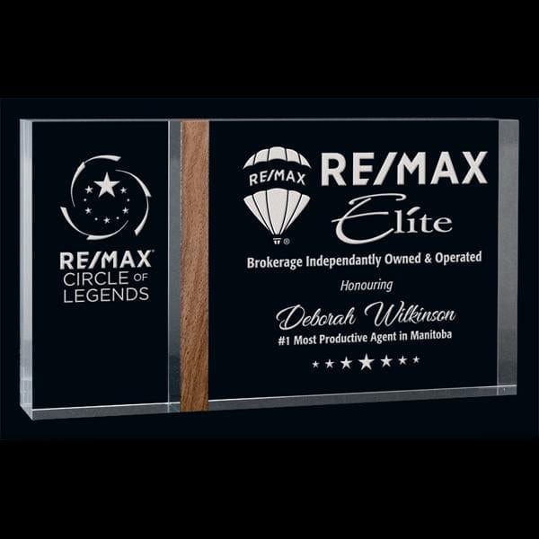 Acrylic Clear & Solid Walnut Beaver (A3675) Acrylic Award Quest Awards - Award