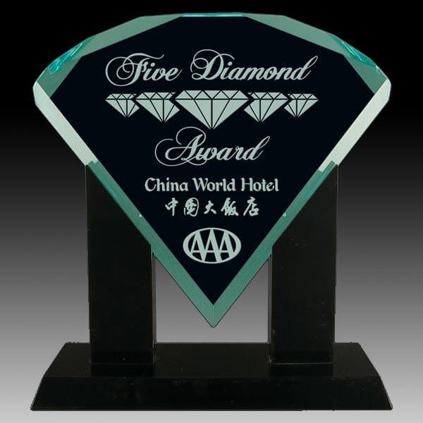 Acrylic Jade - Diamond with Stand (A2105) - Quest Awards
