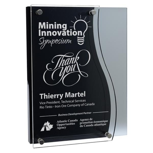 Acrylic Plaque - Laguna, Black (A3402) - Quest Awards