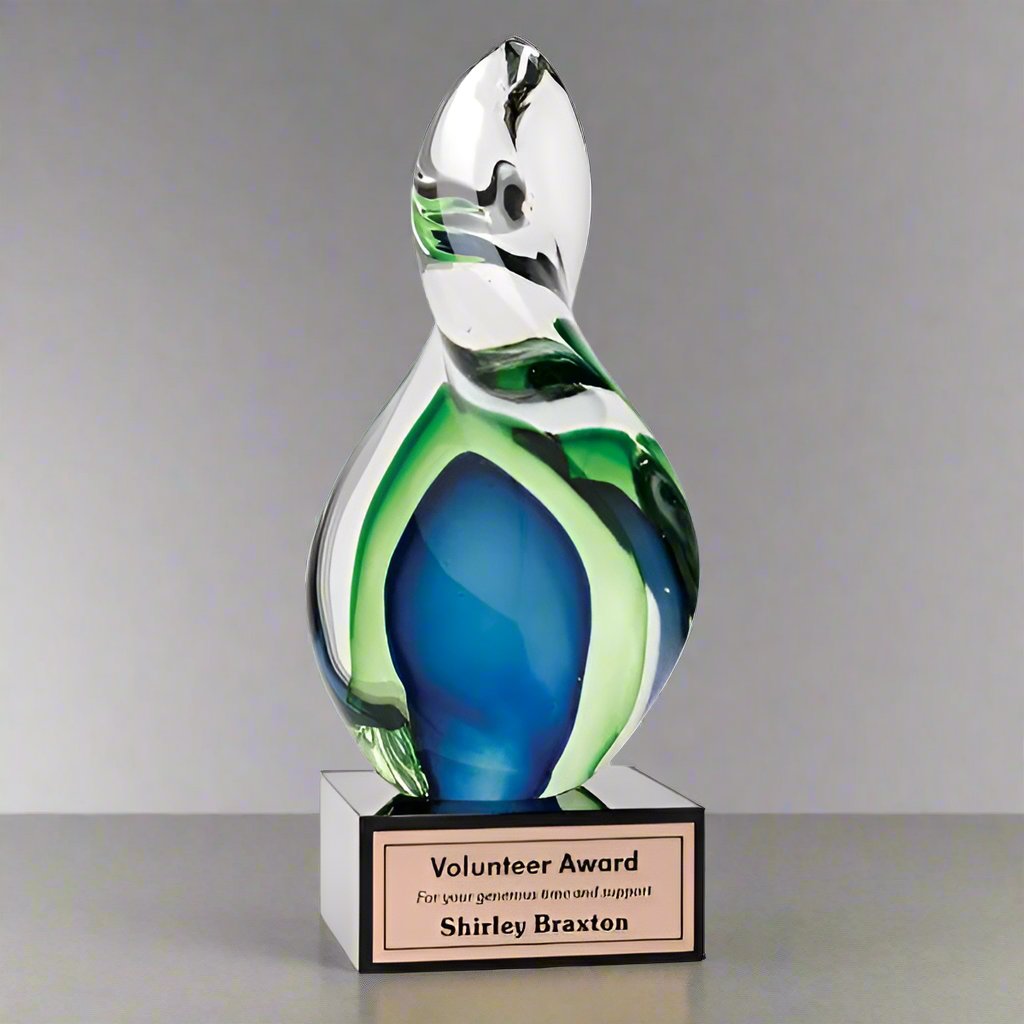 Art Glass Award - Aqua Twist (A3203) - Quest Awards