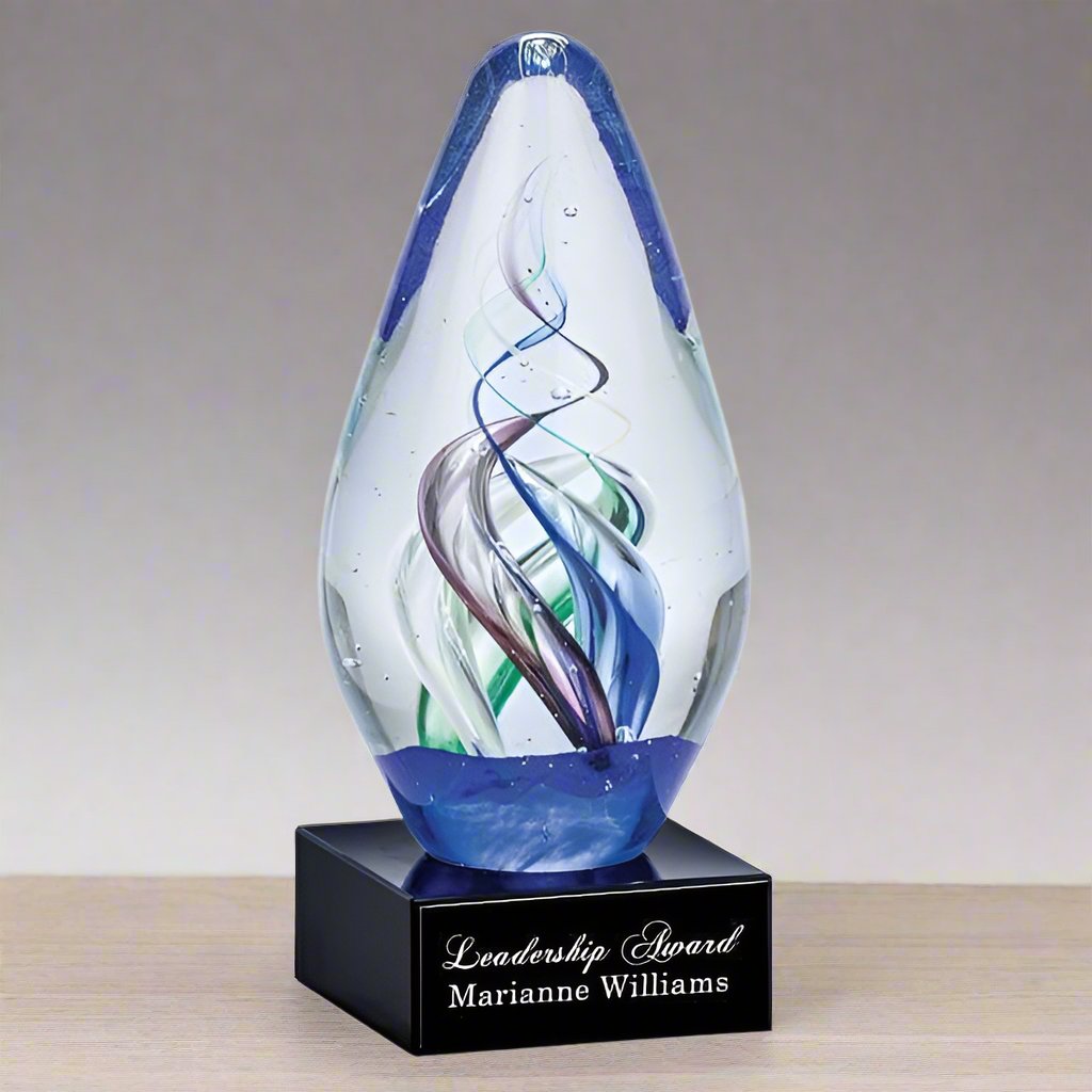 Art Glass Award - Oval swirl 6 1/2