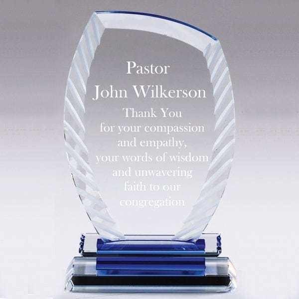 Aurora Blue Crystal Series - Curve (A3980) Crystal Award Quest Awards - Award