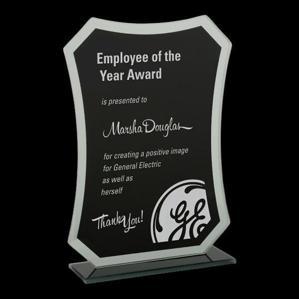 Avalon Black & Mirror Glass Award (A3715) Glass Award Quest Awards - Award