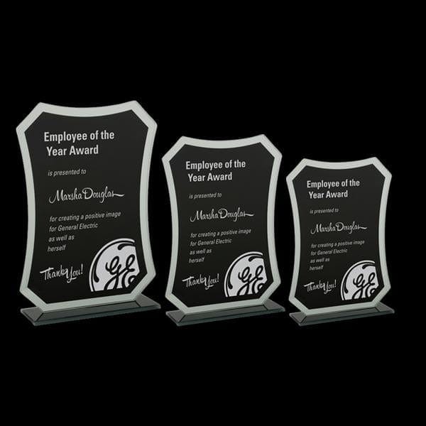 Avalon Black & Mirror Glass Award (A3715) Glass Award Quest Awards - Award