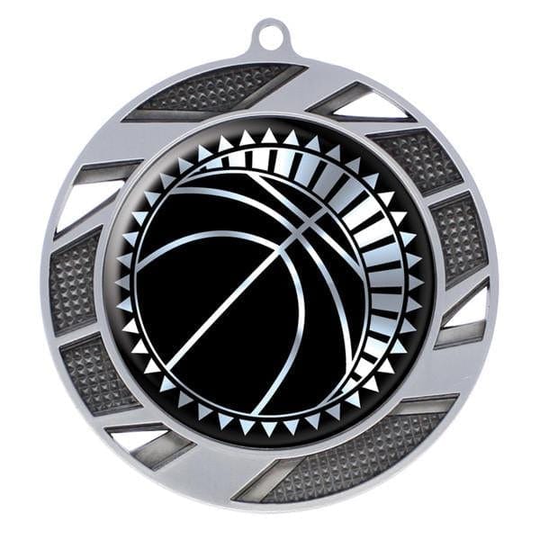 Basketball Medallion - Solar Series Medal - Silver 2 3/4