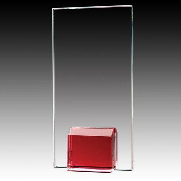 Clear Glass Award - Gemstone Red Block (A3510) - Quest Awards