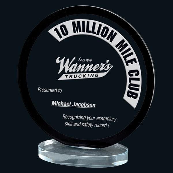 Clear Glass Award - MacDonald Series Black (A3692) Glass Award Quest Awards - Award