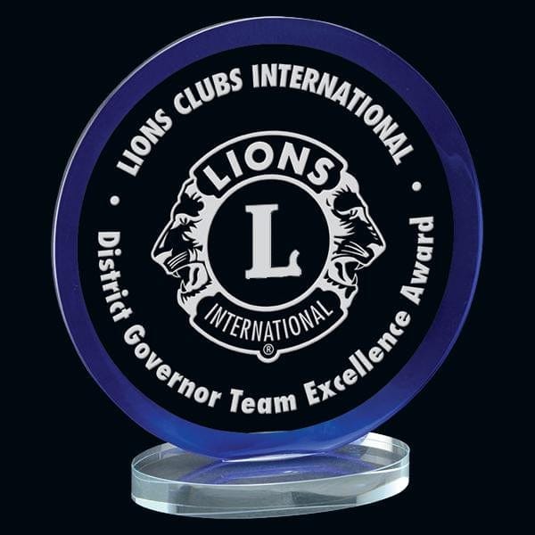 Clear Glass Award - MacDonald Series Blue (A3694) Glass Award Quest Awards - Award