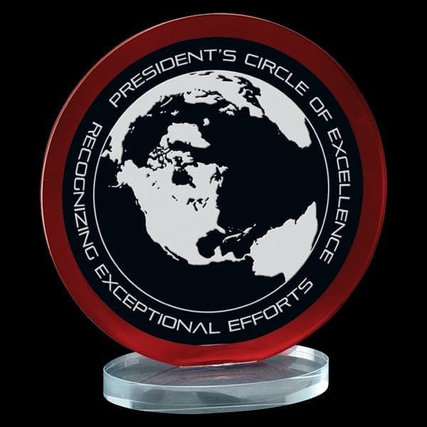 Clear Glass Award - MacDonald Series Red (A3691) Glass Award Quest Awards - Award