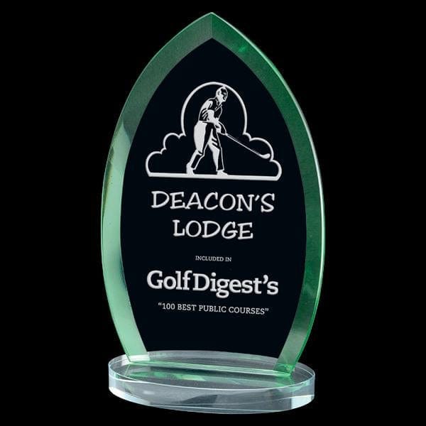 Clear Glass Award - Pearson Series Green (A3689) Glass Award Quest Awards - Award