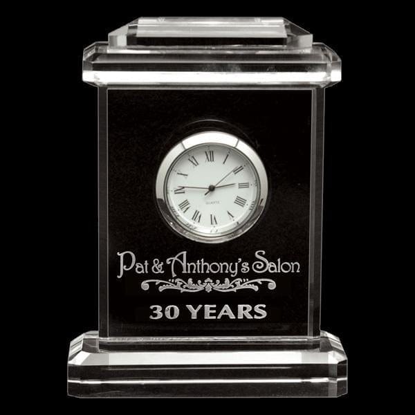 Clock - Optic Crystal - Carriage (A3358) - Quest Awards