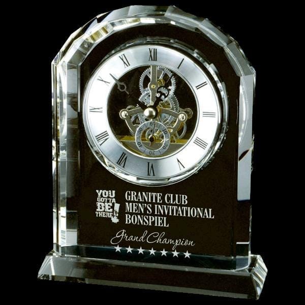 Clock - Optic Crystal - Centura (A3356) - Quest Awards