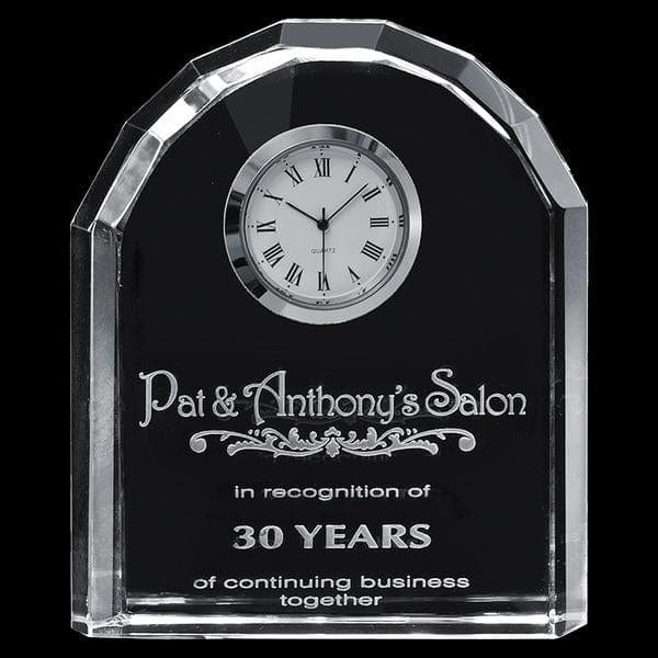 Clock - Optic Crystal - Citadel Large (A3360) - Quest Awards