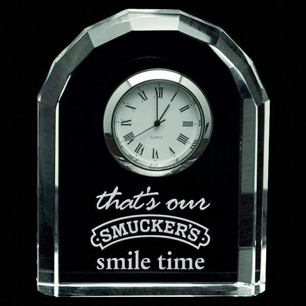 Clock - Optic Crystal - Citadel Small (A3359) - Quest Awards