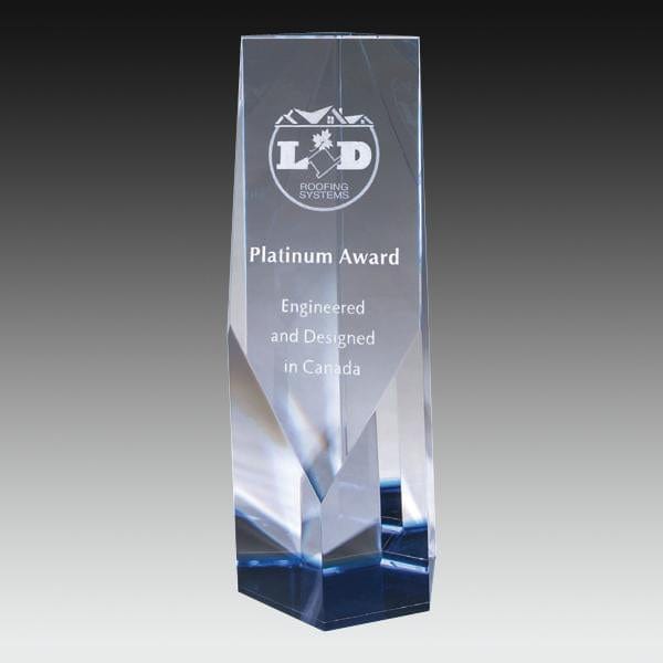 Crystal Award - Cobalt Series - Angular Prism (A3331) - Quest Awards