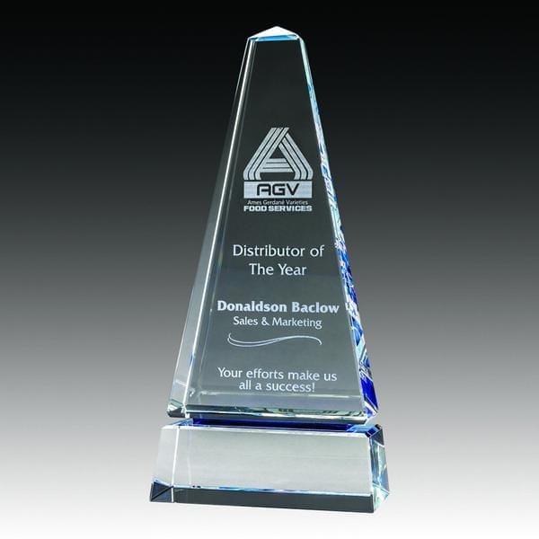 Crystal Award - Cobalt Series - Icy Triangle (A3333) - Quest Awards